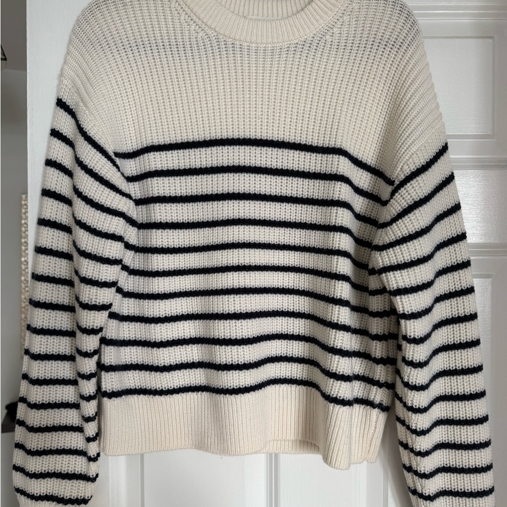 Wilfred Navy and Cream Striped Sweater